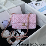 Chanel Tweed Mini Flap Bag A01116 Light Pink/White 2022