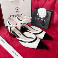 Chanel Lambskin & Patent Calfskin Open Shoe/Pumps 6cm G38846 White/Black 2022