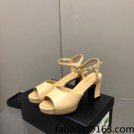 Chanel Lambskin High Heel Sandals Beige 2022 032199