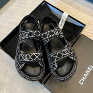 Chanel Crystal Strap Sandals G35927 Black 2022 032212