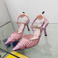 Fendi Colibrì Pleated High Heel Slingback Pumps 8.5cm Pink 2022