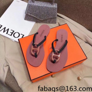 Hermes Beach Thong Slide Sandals Pink 2022 05