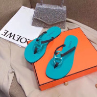 Hermes Beach Thong Slide Sandals Blue 2022 09