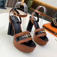 Louis Vuitton Podium Monogram Studs Platform Sandal Brown 2021