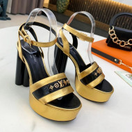 Louis Vuitton Podium Monogram Studs Platform Sandal Gold 2021