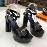 Louis Vuitton Podium Monogram Studs Platform Sandal Black 2021