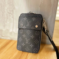 Louis Vuitton Men's Phone Pouch in Monogram Eclipse Canvas M80466 2021