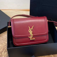 Saint Laurent Solferino Small Satchel in Box Calfskin 634306 Burgundy 2020