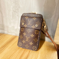 Louis Vuitton Men's Phone Pouch in Brown Monogram Canvas M80466 2021