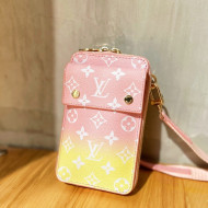 Louis Vuitton Men's Phone Pouch in Pink Gradient Monogram Canvas M80466 2021