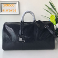 Gucci GG Canvas Carry-on Duffle Travel Bag 206500 Black