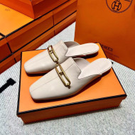 Hermes Esmee Mule with Iconic Roulis Buckle Off-white 2022(Handmade)