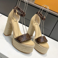 Louis Vuitton Coastline Stud Canvas Platform Sandals Beige 2021