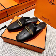 Hermes Esmee Mule with Iconic Roulis Buckle Black 2022(Handmade)