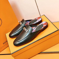 Hermes Oz Mule in Smooth Calfskin with Iconic Kelly Buckle Black 02 2022(Handmade)