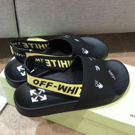 Off - White Men's Flat Sandals Black/Yellow 2021 01