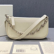 By Far Mini Rachel White Lizard Embossed Leather Bag 2020