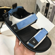 Louis Vuitton Arcade Flat Strap Sandal Blue 2021