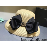 Dior Staw Bucket Hat with Maxi Bow Beige 2021