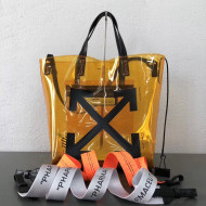 Off-White Leather & PVC Tote Yellow 2018