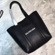 Balenciaga Calfskin Everyday XXS Logo Shopping Tote Black 2019