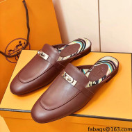 Hermes Oz Mule in Smooth Calfskin with Iconic Kelly Buckle Burgundy 38 2022(Handmade)