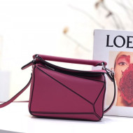 Loewe Puzzle Mini Bag in Smooth Calfskin Fuchsia 2022 10173