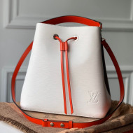 Louis Vuitton NeoNoe Epi Leather Bucket Bag M55394 White/Black 2019