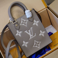 Louis Vuitton Monogram Leather Petit Sac Plat  Mini Bucket M57937 Grey/White 2021