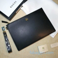 Gucci GG Marmont Leather Pouch 475317 Black 2020