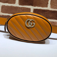 Gucci GG Diagonal Marmont Leather Belt Bag 476434 Cognac 2019