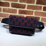 Gucci GG Wool Belt bag 598181 Blue 2020