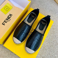 Fendi Giant FF Leather Espadrilles Black 2020