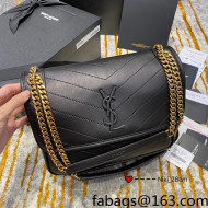 Saint Laurent Medium Niki Chain Bag in Lambskin 498894 Black 2021