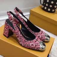 Louis Vuitton Since 1854 Louise Jacquard Slingback Pumps Burgundy 2021