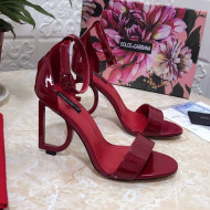 Dolce&Gabbana Patent Leather Sandals with DG Heel 10.5cm Burgundy 2021