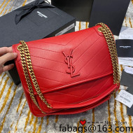 Saint Laurent Medium Niki Chain Bag in Lambskin 498894 Red 2021