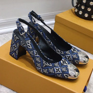 Louis Vuitton Since 1854 Louise Jacquard Slingback Pumps Blue 2021