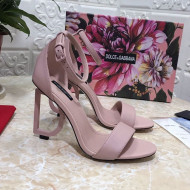 Dolce&Gabbana Matte Calfskin Sandals with DG Heel 10.5cm All Pink 2021