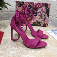 Dolce&Gabbana Matte Calfskin Sandals with DG Heel 10.5cm Hot Pink 2021