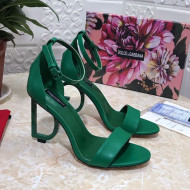 Dolce&Gabbana Matte Calfskin Sandals with DG Heel 10.5cm All Green 2021