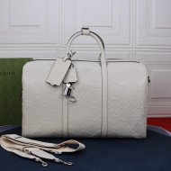 Gucci GG Embossed Duffle Travel Bag ‎625768 White 2021