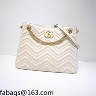 Gucci GG Marmont Leather Tote Bag 453569 White 2021