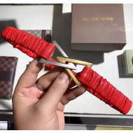 Bottega Veneta Width 2cm Lambskin Belt Red 2020