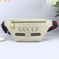 Gucci Logo Print Small Belt Bag 527792 White 2019