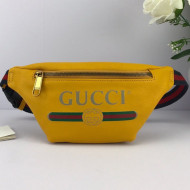 Gucci Logo Print Small Belt Bag 527792 Yellow 2019