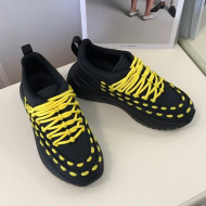 Bottega Veneta Silky Calfskin Braided Sneakers Yellow 2019 