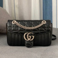 Gucci GG Marmont Geometric Leather Small Shoulder Bag 443497 Black 2021