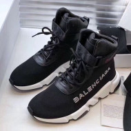 Balenciaga Triple S x Nike Stretch Knit High-top Lace-up Sneakers Black 03 2019 (For Women and Men)