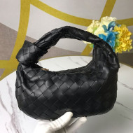 Bottega Veneta Mini BV Jodie Woven Lambskin Hobo Bag Black 2020